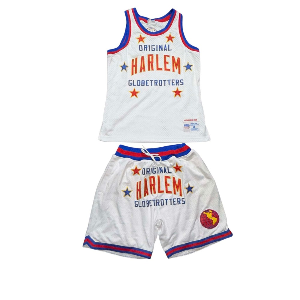 Kings & Crowns Harlem Globetrotters Curly 22 Basketball Jersey Shorts Set Mens M